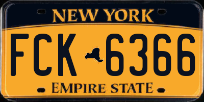 NY license plate FCK6366