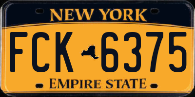 NY license plate FCK6375