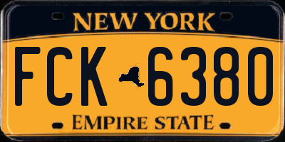 NY license plate FCK6380