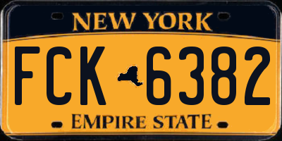 NY license plate FCK6382