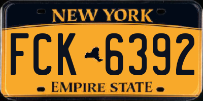 NY license plate FCK6392
