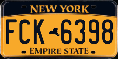 NY license plate FCK6398