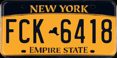 NY license plate FCK6418