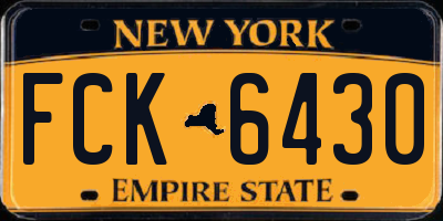 NY license plate FCK6430