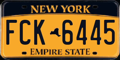 NY license plate FCK6445