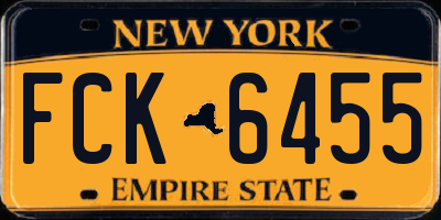 NY license plate FCK6455