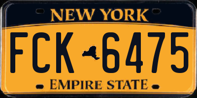 NY license plate FCK6475