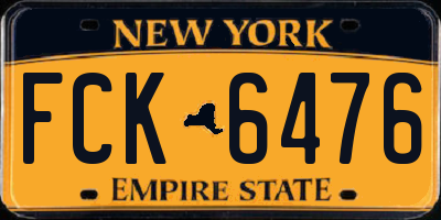 NY license plate FCK6476