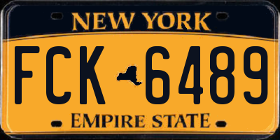NY license plate FCK6489