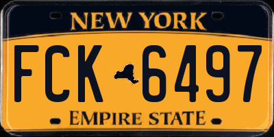 NY license plate FCK6497