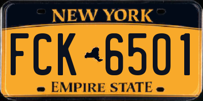 NY license plate FCK6501