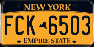NY license plate FCK6503