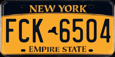 NY license plate FCK6504