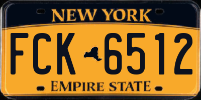 NY license plate FCK6512