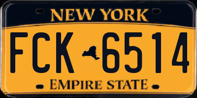 NY license plate FCK6514