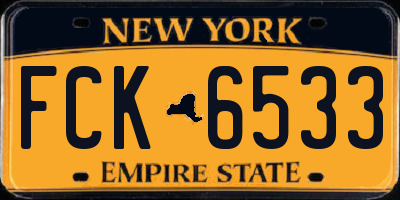 NY license plate FCK6533