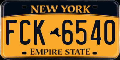 NY license plate FCK6540
