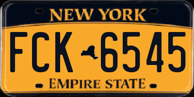 NY license plate FCK6545