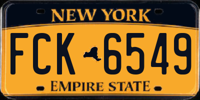 NY license plate FCK6549