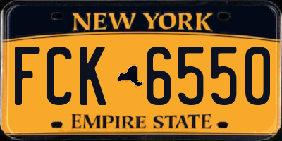 NY license plate FCK6550