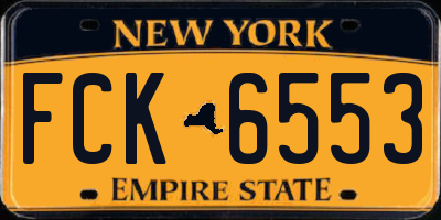 NY license plate FCK6553