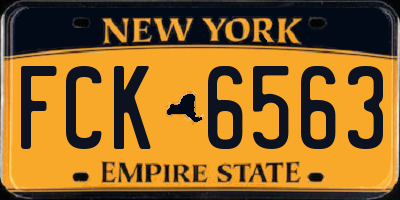 NY license plate FCK6563