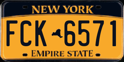 NY license plate FCK6571