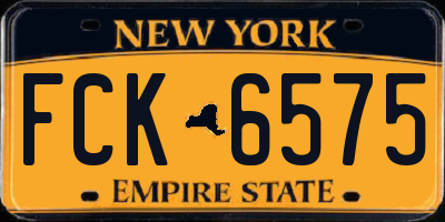 NY license plate FCK6575