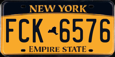 NY license plate FCK6576
