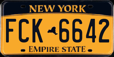 NY license plate FCK6642