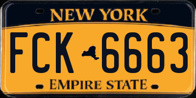 NY license plate FCK6663