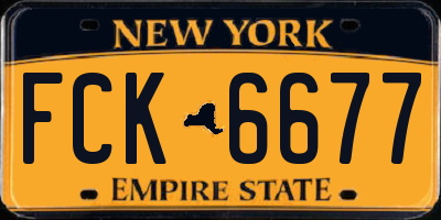 NY license plate FCK6677
