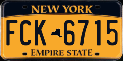 NY license plate FCK6715