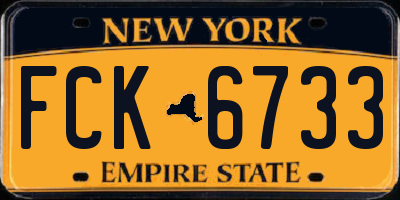 NY license plate FCK6733