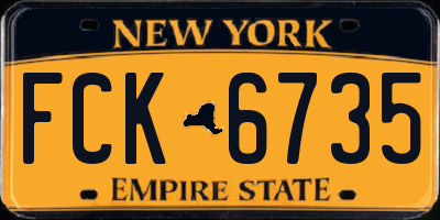 NY license plate FCK6735