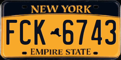 NY license plate FCK6743