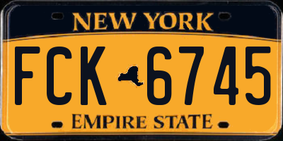 NY license plate FCK6745
