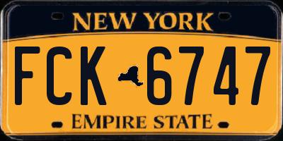 NY license plate FCK6747