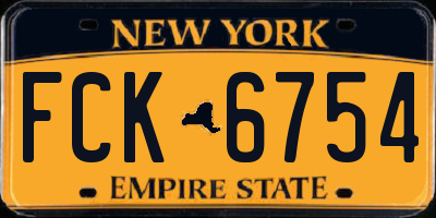 NY license plate FCK6754