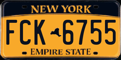 NY license plate FCK6755