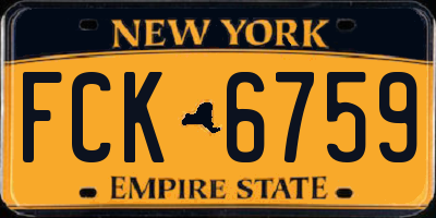 NY license plate FCK6759