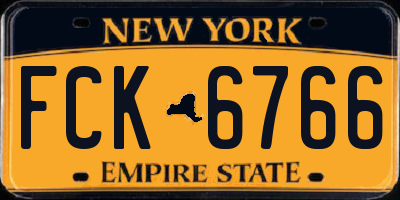 NY license plate FCK6766