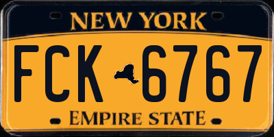 NY license plate FCK6767