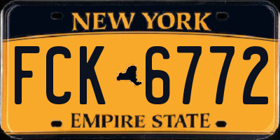 NY license plate FCK6772