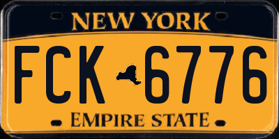 NY license plate FCK6776