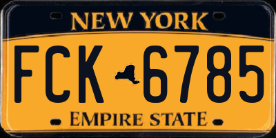 NY license plate FCK6785