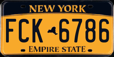 NY license plate FCK6786