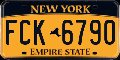NY license plate FCK6790