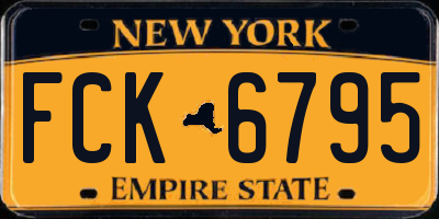 NY license plate FCK6795