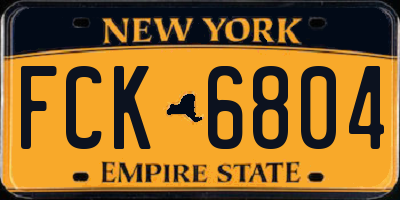 NY license plate FCK6804